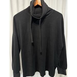 Aiden Cowel Neck Slouch Super Soft Pullover Size N Midnight Black Size Medium.